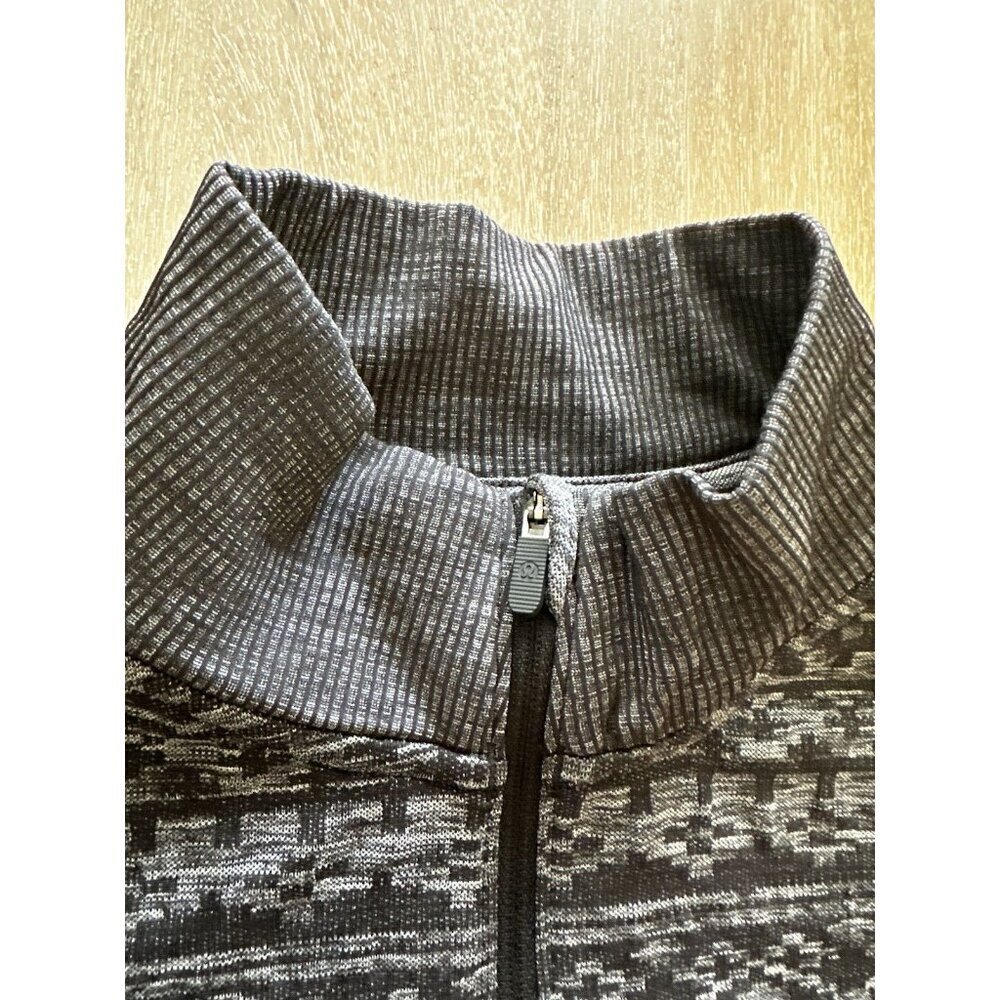 Lululemon Rest Less 1/4 Zip Heathered Black Size 4 Running Athleisure Warm - Picture 4 of 9
